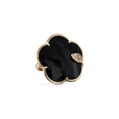 Bague Pasquale Bruni Ton Joli en or rose, onyx et diamants blancs & champagnes