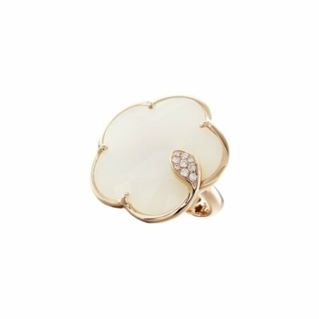 Bague Pasquale Bruni Ton Joli en or rose, agates blanches et diamants blancs