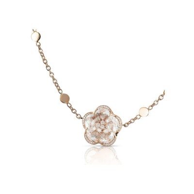 Collier Pasquale Bruni Bon Ton en or rose, cristal de roche, diamants blancs et champagne