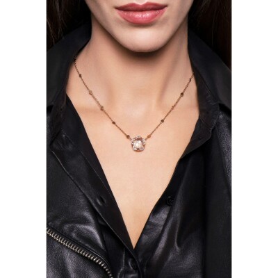 Collier Pasquale Bruni Bon Ton en or rose, cristal de roche, diamants blancs et champagne