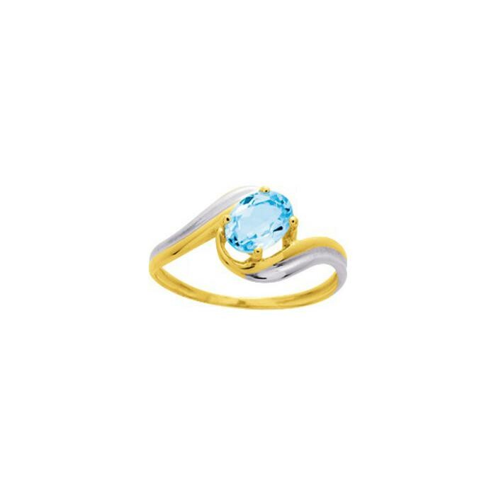 Bague en or jaune, or blanc et topaze