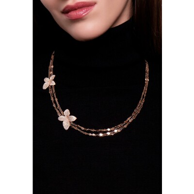 Collier Pasquale Bruni Giardini Segreti en or rose, diamants et diamants bruns