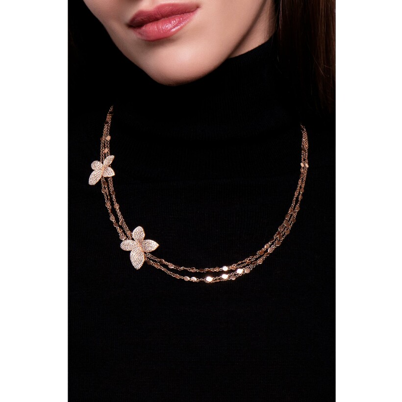 Pasquale Bruni Giardini Segreti necklace in rose gold, diamonds and brown diamonds
