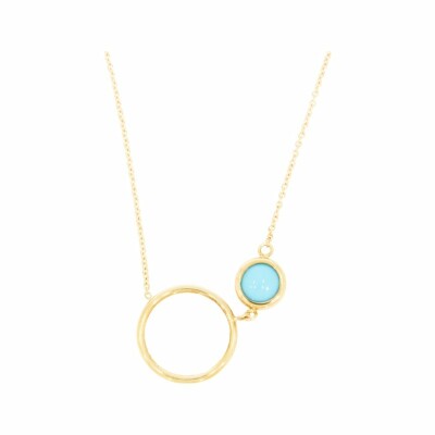 Collier Rond et Kirkos en or jaune et turquoise