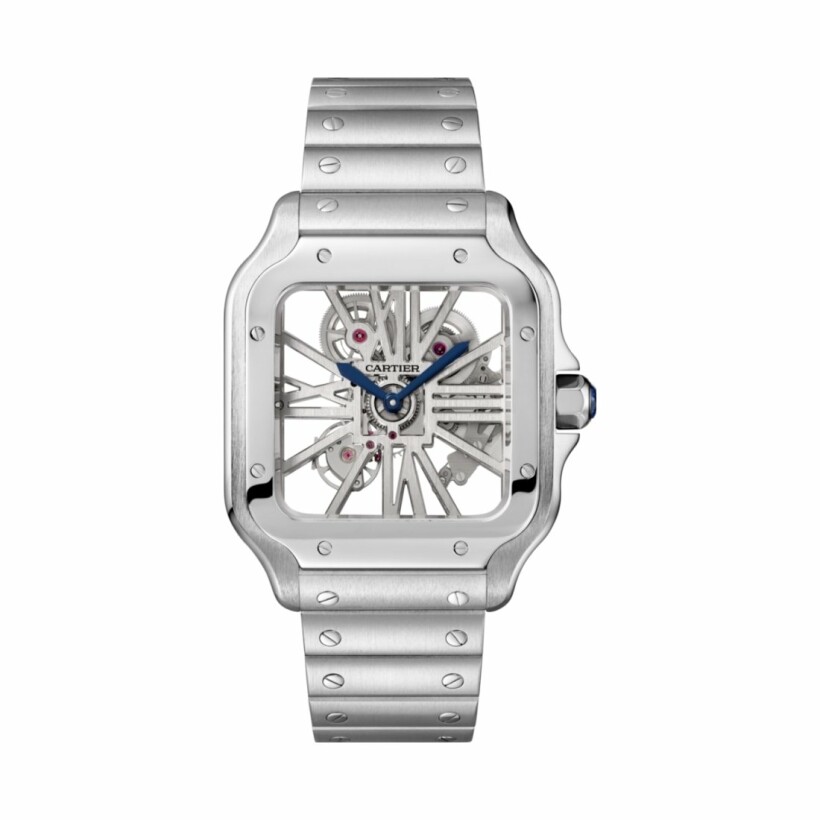 Santos de Cartier watch, Large model, hand-wound mechanical movement, steel