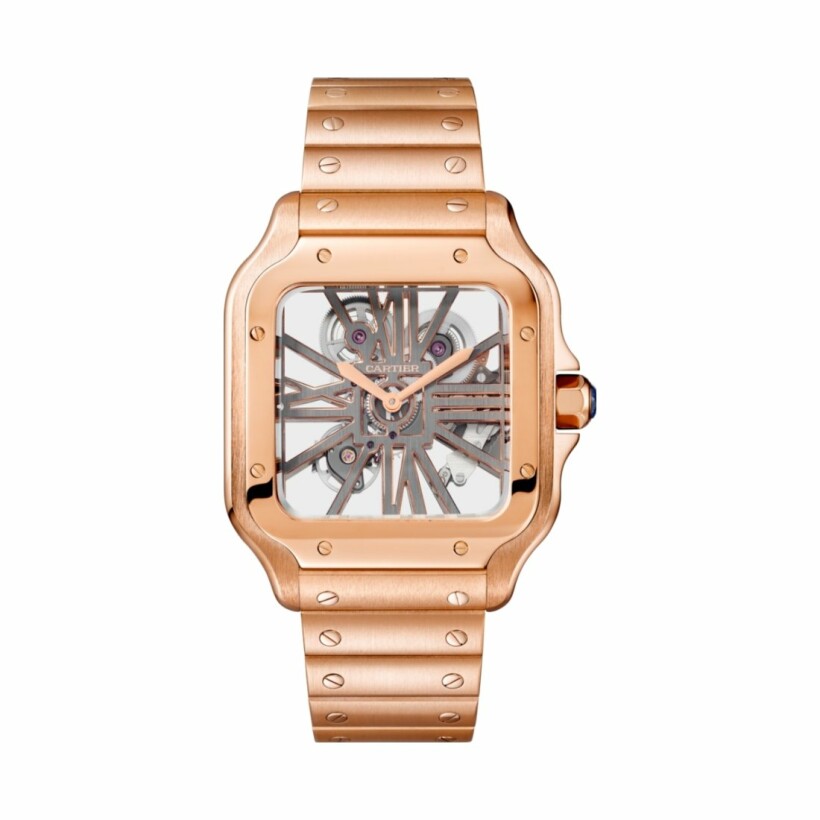 Santos de Cartier watch, Large model, hand-wound mechanical movement, rose gold