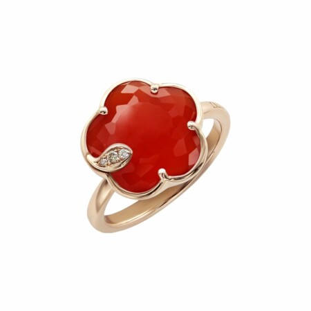 Bague Pasquale Bruni Petit Joli en or rose, cornaline rouge et diamants