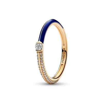 Bague Pandora Me Double Pavé & Bleue en métal doré, taille 52