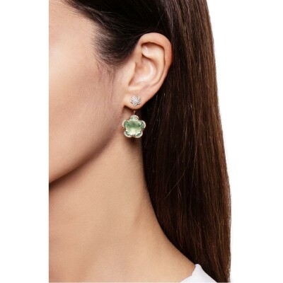 Boucles d'oreilles Pasquale Bruni Bon Ton en or rose, prasiolite et diamants