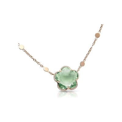 Pasquale Bruni Bon Ton necklace in rose gold, prasiolite and diamonds