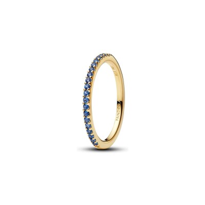Bague Pandora Timeless Demi-Éternité Bleu Scintillant en métal doré et cristaux de synthèse, taille 54