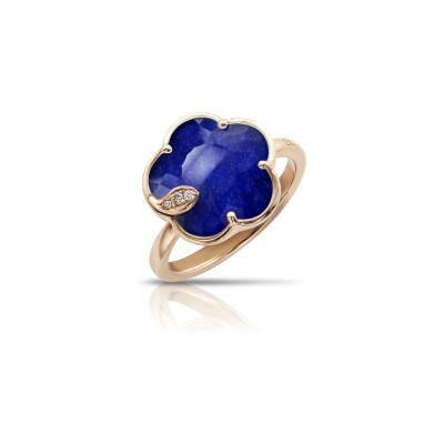 Bague Pasquale Bruni Petit Joli en or rose, cristal de roche, lapis lazuli et diamants