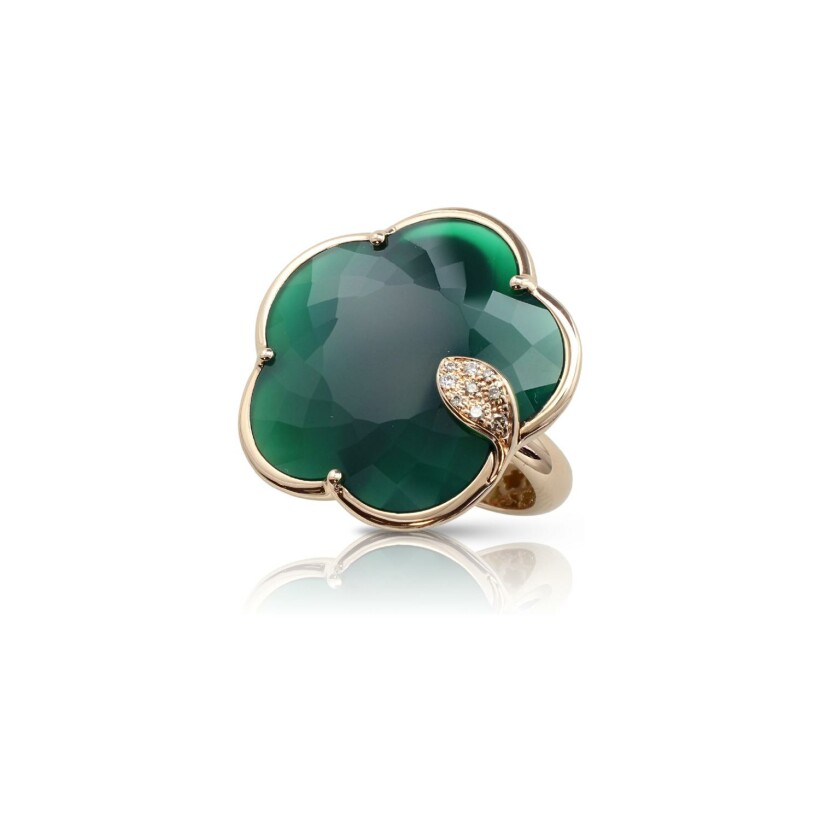 Pasquale Bruni Ton Joli ring in pink gold, green agate and diamonds