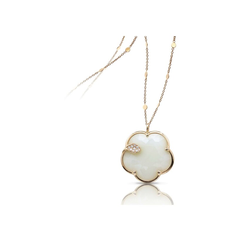 Pasquale Bruni Ton Joli necklace in pink gold, white agate, mother-of-pearl and diamonds