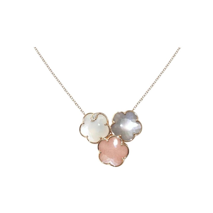 Pasquale Bruni Bouquet Lunaire necklace in rose gold, diamonds and moonstone