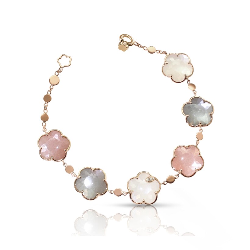 Bracelet Pasquale Bruni Bouquet lunaire en or rose, pierres de lune et diamants