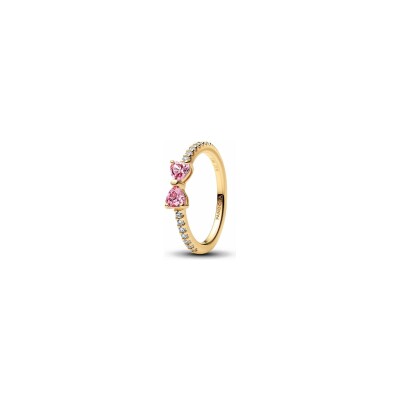 Bague Pandora Nœud Rose Scintillant en métal doré, taille 54