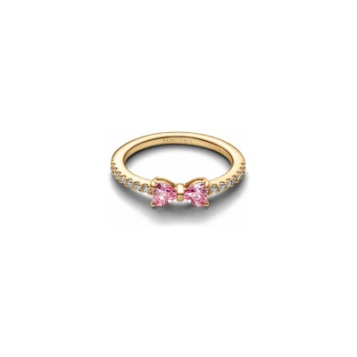 Bague Pandora Nœud Rose Scintillant en métal doré, taille 52