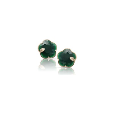 Boucles d'oreilles Pasquale Bruni Ton Joli en or rose, agates vertes et diamants