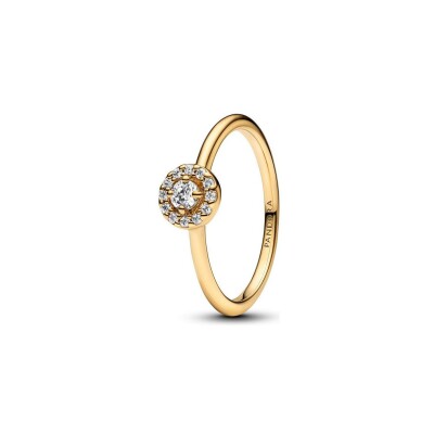 Bague Pandora Timeless pavé rond en métal doré et oxyde de zirconium, taille 56