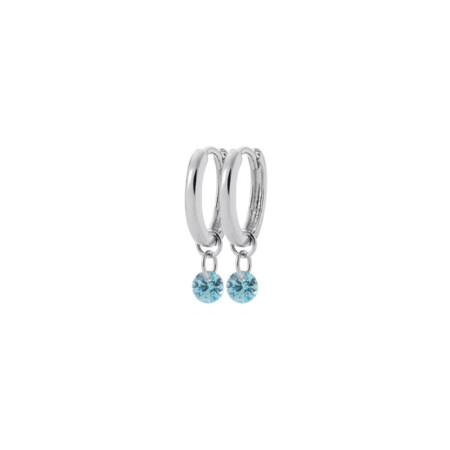 Boucles d'oreilles créoles en argent rhodié et oxydes de zirconium