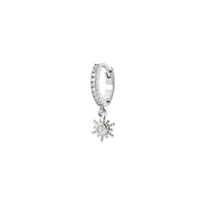 Créole en argent rhodié et oxyde de zirconium