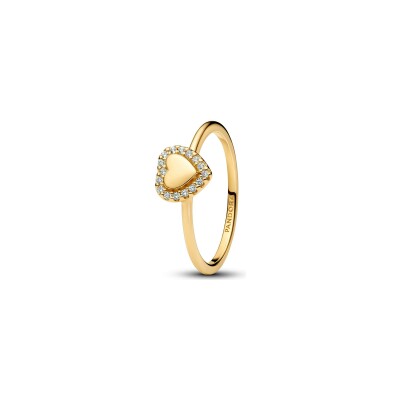 Bague Pandora Halo Ovale Gravable en métal doré, taille 54