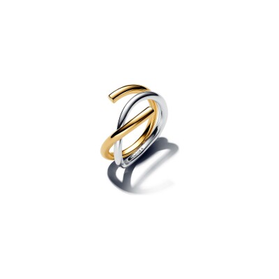 Bague Pandora Double Bicolore De Forme Organique en argent et métal doré, taille 58