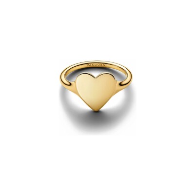 Bague Pandora Coeur Gravable en métal doré, taille 52