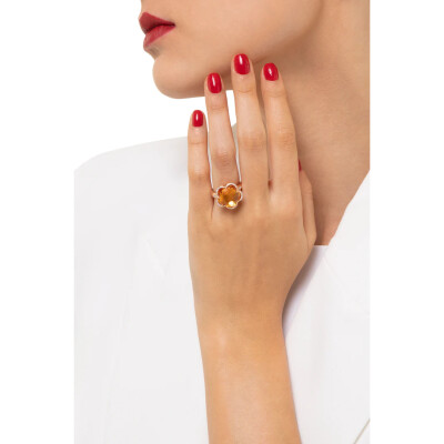 Pasquale Bruni Bon Ton ring in rose gold, diamonds and citrine