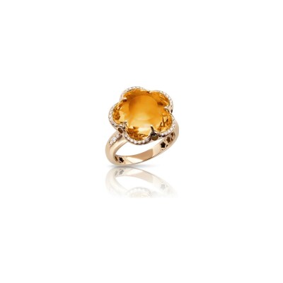 Pasquale Bruni Bon Ton ring in rose gold, diamonds and citrine