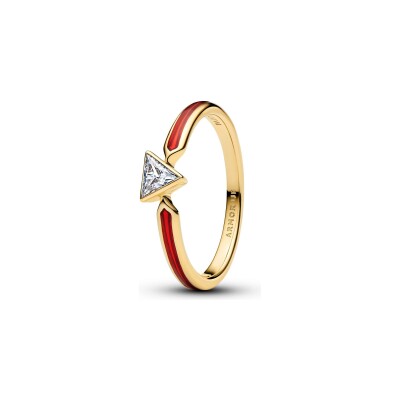 Bague Marvel x Pandora Iron Man en métal doré, émail et oxydes de zirconium, taille 56