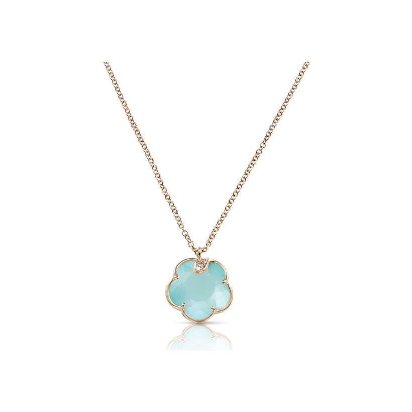 Pasquale Bruni Petit Joli necklace in pink gold, diamonds, turquoise and moonstone