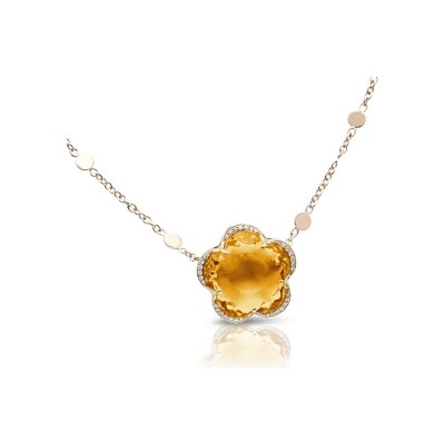 Pasquale Bruni Bon Ton necklace in rose gold, diamonds and citrine