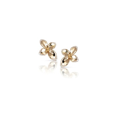 Boucles d'oreilles Pasquale Bruni Giardini Segreti petite fleur en or rose et diamants