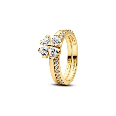 Bague Pandora Timeless Trèfle à Quatre Feuilles Scintillantes en métal doré et oxydes de zirconium, taille 54
