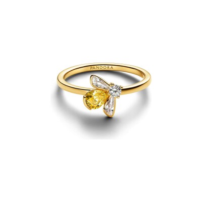 Bague Pandora Timeless Abeille Dorée en métal doré et oxydes de zirconium, taille 50