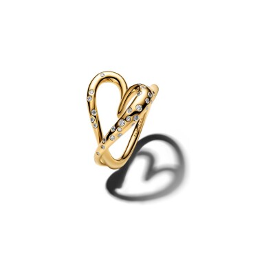 Bague Pandora Essence Coeur Organique sertie en métal doré et oxydes de zirconium, taille 54