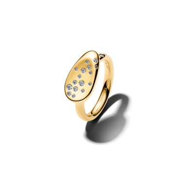 Chevalière Pandora Essence ovale sertie en métal doré et oxydes de zirconium, taille 54