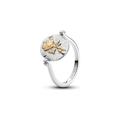 Bague Pandora Talisman Réversible Rose en argent et métal doré, taille 56