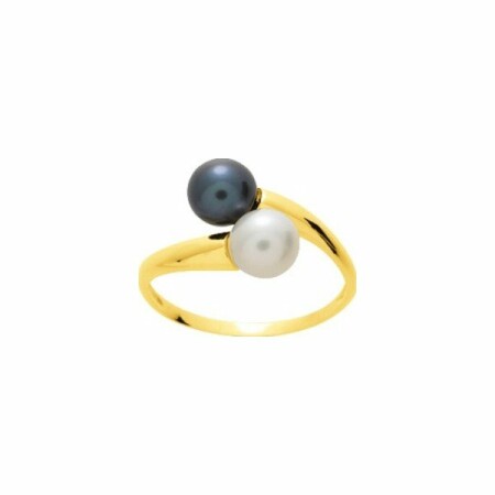 Bague en or jaune et perle d'eau douce