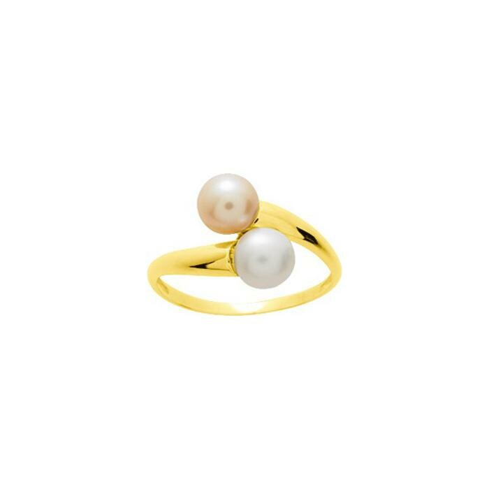 Bague en or jaune et perle