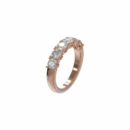 Demi alliance Vintage en or rose et diamants de 0.5ct