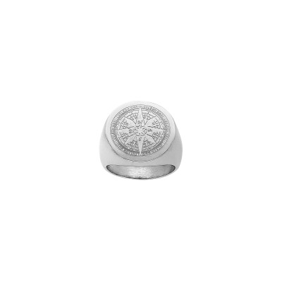 Bague globe trotter en acier