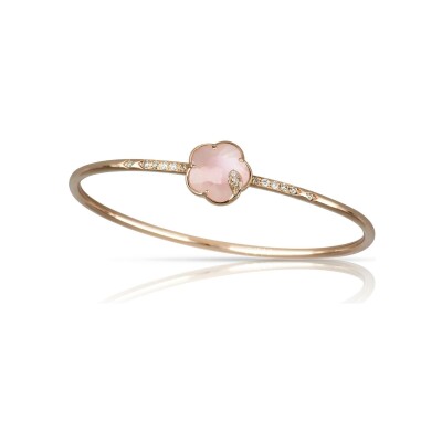 Bracelet Pasquale Bruni Petit Joli Lunaire en or rose, calcédoine rose, pierre de lune blanche et diamants blancs et champagne