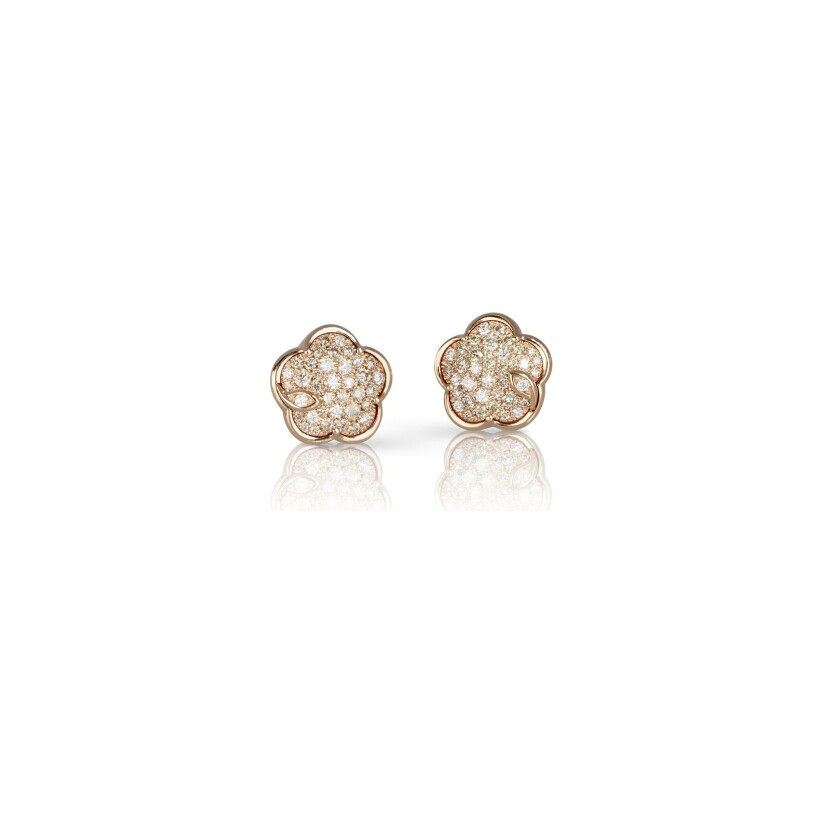 Pasquale Bruni Petit Joli True Passion earrings, pink gold, pink cornaline, white and champagne diamonds