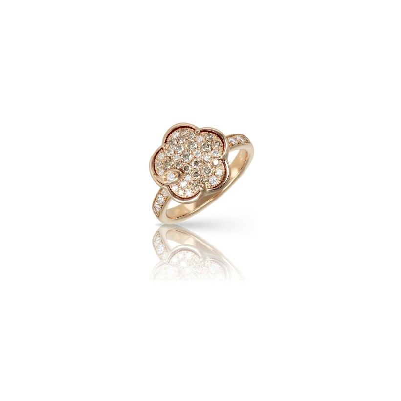 Pasquale Bruni Petit Joli True Passion ring, pink gold, cornaline, white and champagne diamonds