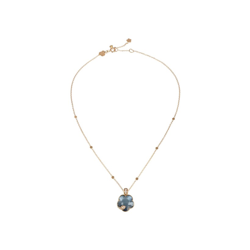 Pasquale Bruni Petit Joli Lunaire necklace, pink gold, onyx, moon stone, white and champagne diamonds