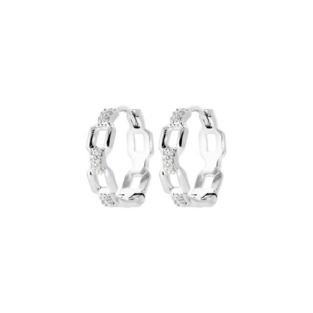 Boucles d'oreilles en argent rhodié et oxydes de zirconium