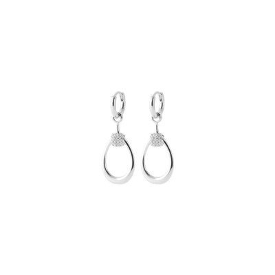 Boucles d'oreilles créoles en argent et oxyde de zirconium